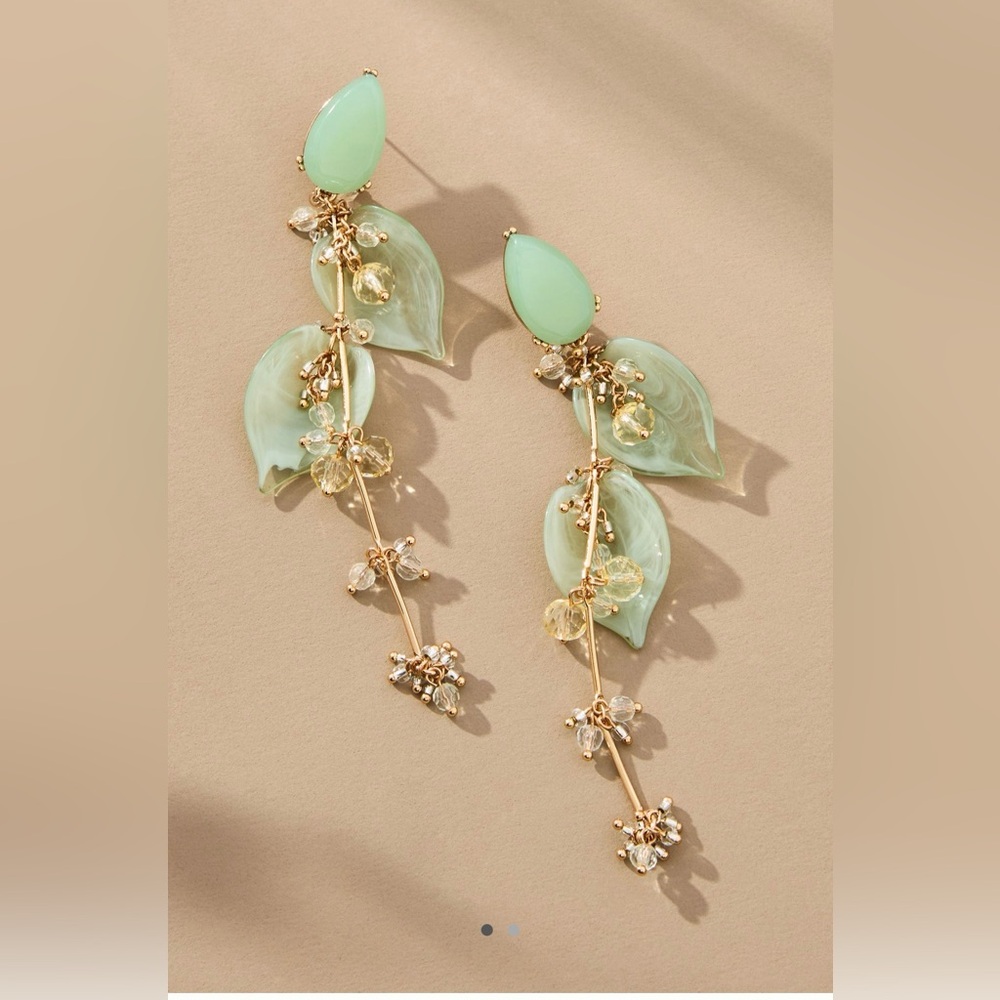 Anthropologie Flutter Floral Drop Earrings